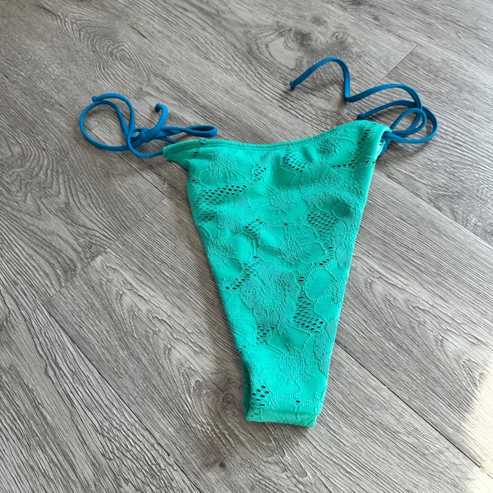 FP Beach Teal Lace Bikini Bottoms‎ Tie Side Swimwear XL